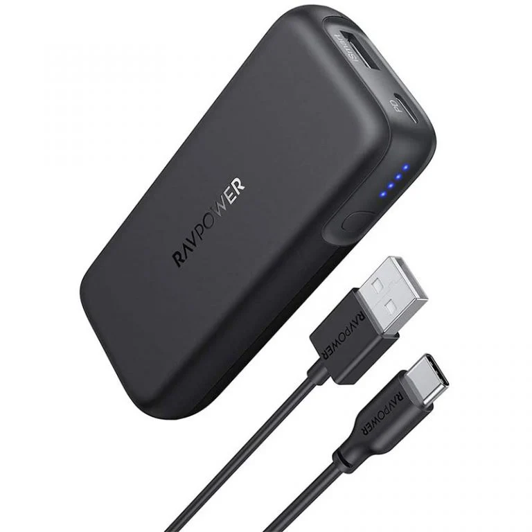 RavPower PD Pioneer 10000mAh 29W Portable Charger 2-Port Power Bank RP-PB186 - Black