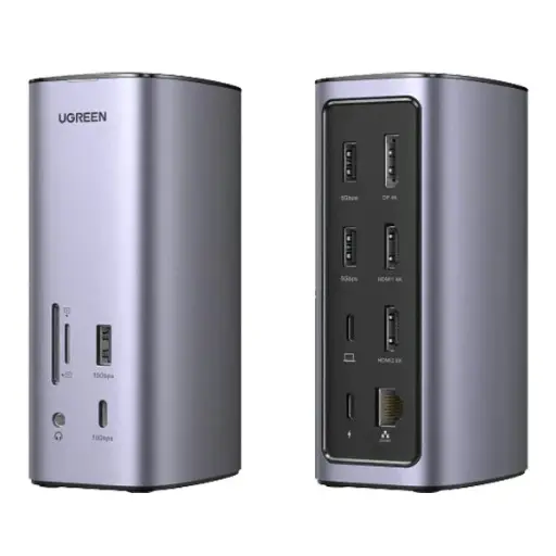 USB C MacBook Docking Station with 2 HDMI 8K, 10Gbps USB C Data, 100W PD Charging, Ethernet, Audio, SD TF Card Reader for Windows (CM555 90325)