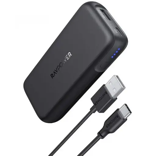 RavPower PD Pioneer 10000mAh 29W Portable Charger 2-Port Power Bank RP-PB186 - Black