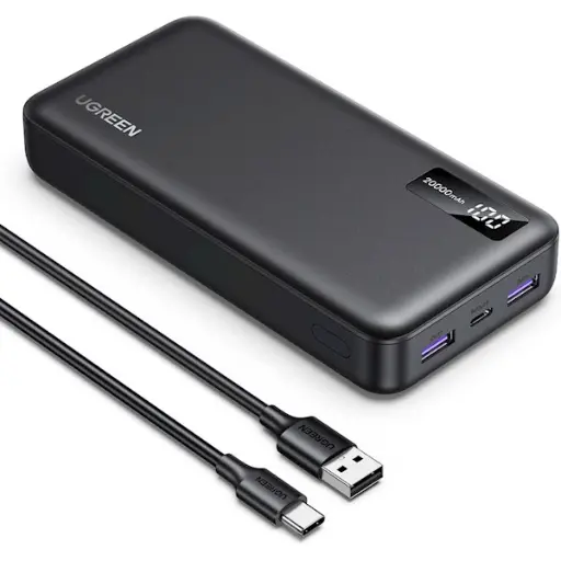 UGREEN 20000mAh Power Bank with Type-C to USB Cable - Grey